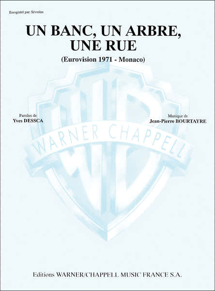 PARTITION VARIETE - SEVERINE - UN BANC UN ARBRE UNE RUE - PIANO CHANT
