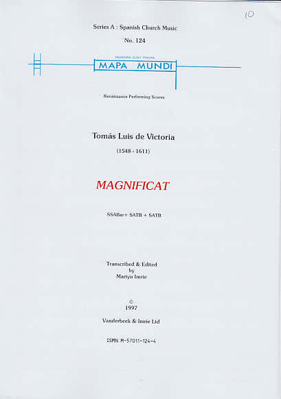 Victoria Tomas Luis (de)- Magnificat - Ssabar+satb+satb Ssattb