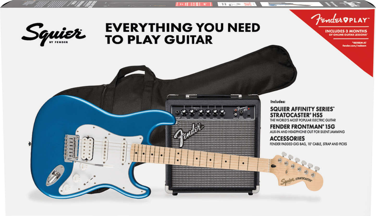 Stratocaster HSS Affinity Pack MN Blu Lake Placid