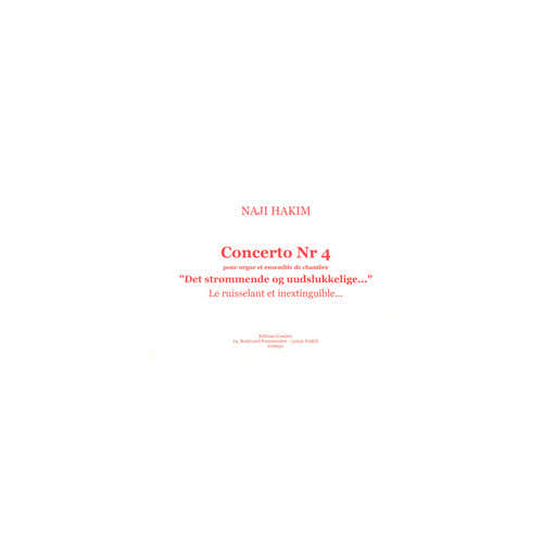 Hakim - Cto N°4 Le Ruisselant - Organo E Ensemble Da Camera