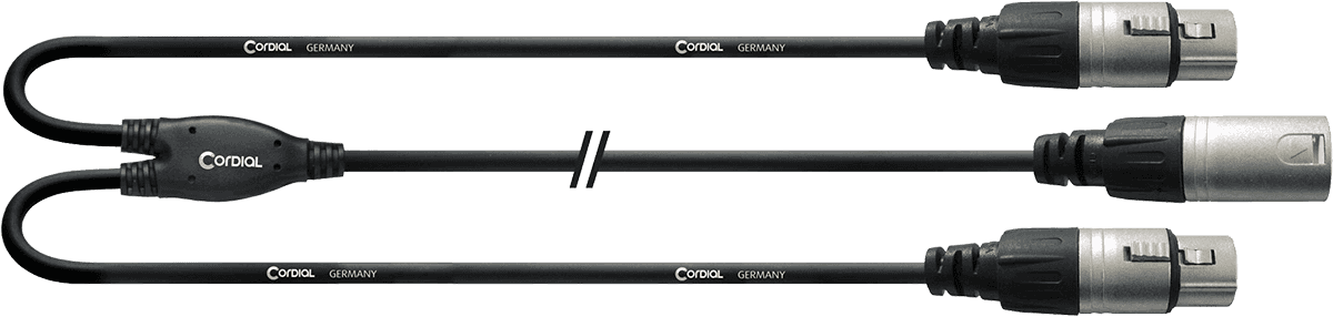 Cavo Y XRL Maschio / 2 XLR Femmine 30 CM