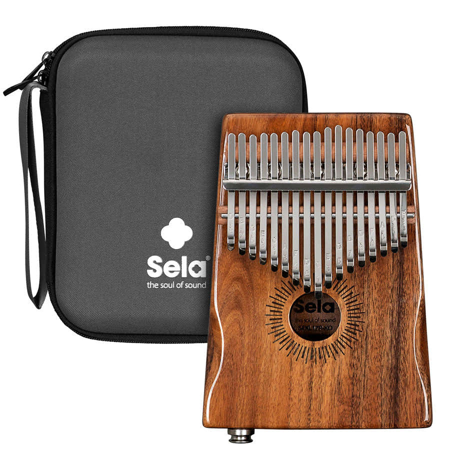 Kalimba 17 Koa a corpo cavo con pickup