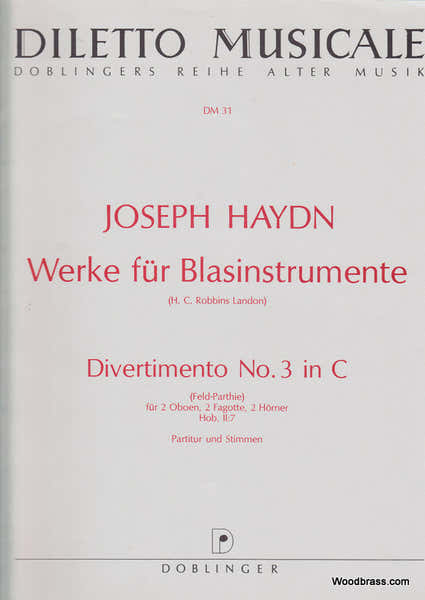 Haydn Joseph - Divertimento N°3 In C Hob.ii:7 - Conducteur & Parties
