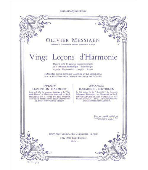 MESSIAEN OLIVIER - 2 LEÇONS D'HARMONIE
