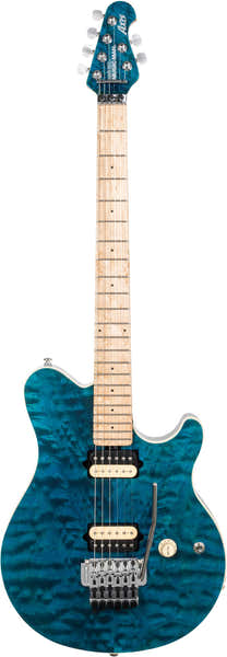 Music Man Axis 30 Anni top in quilt traslucido blu