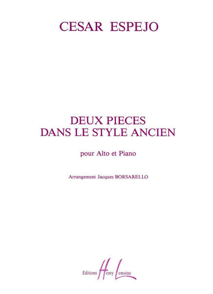 Ejo Cesar - Pieces Dans Le Style Ancien (2) - Alto Piano