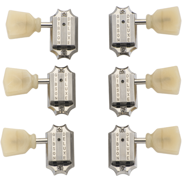 Gibson Accessories REPLACEMENT PART VINTAGE NICKEL MACHINE HEADS YELLOW BUTTONS