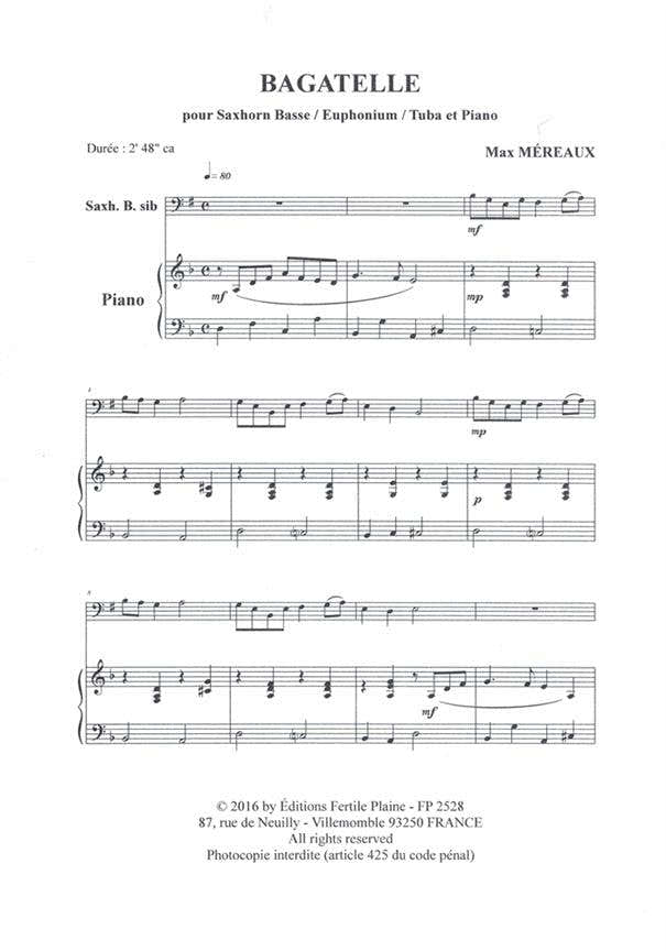 Mereaux Max - Bagatella - Tuba e pianoforte