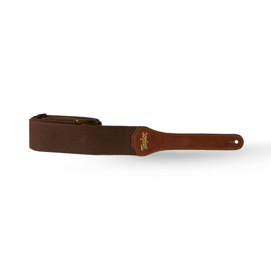 4001-20 GS Mini tracolla in cotone marrone cioccolato 2" fibbia ambra