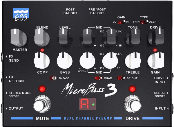 EBS PROFESSIONAL 2-CHANNEL BASS PREAMPLIFIER