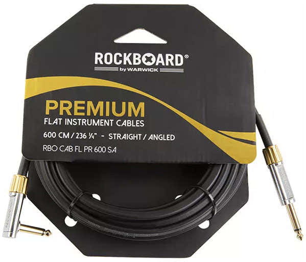 Cavo Piatto per Strumenti Premium - 600 cm - Diritto/Angolato - Nero