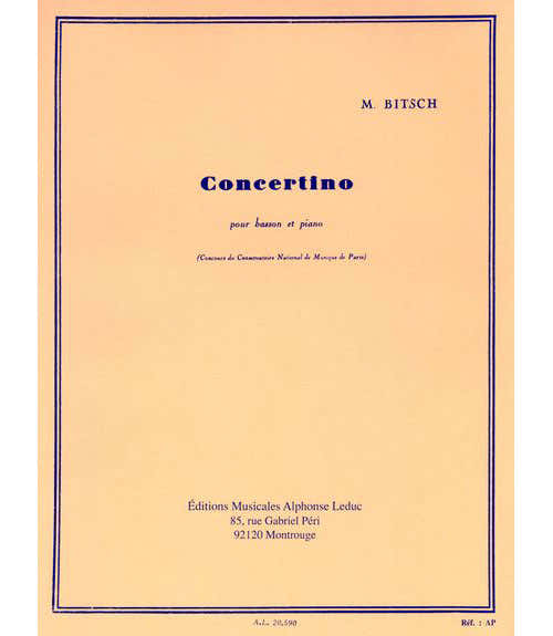 Bitsch M. - Concertino - Basson et Piano