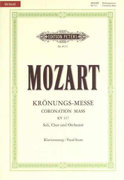 MOZART WOLFGANG AMADEUS - Messa dell'Incoronazione in Do K.317 - Partitura vocale (10 minimo)