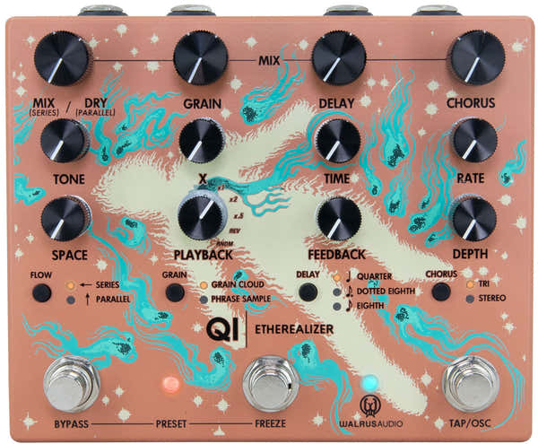 Walrus Audio Qi Etherealizer Terracotta - Effetto granulare di riverbero, delay e chorus