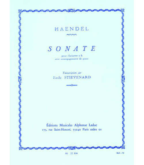 HANDEL G.F. - SONATE OP.8 N°1 - CLARINETTO & PIANOFORTE
