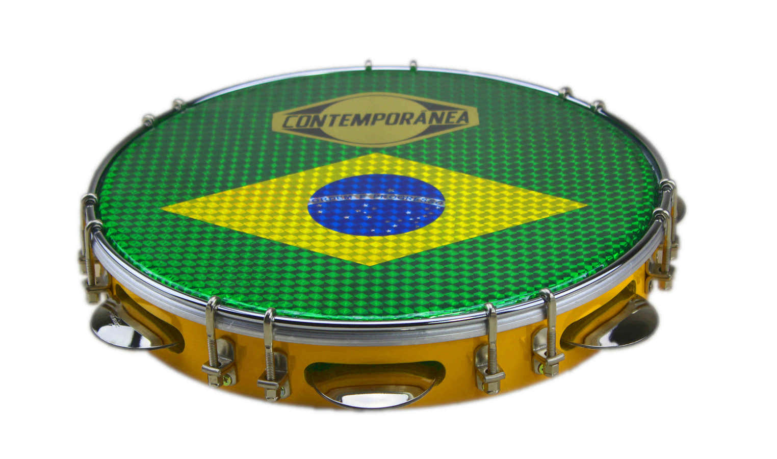 C-PL10-01y Pandeiro 10" Bandiera del Brasile - Giallo