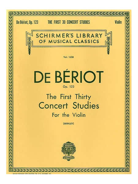 De Beriot Ch.-a. - First Thirty Concert Studies For Solo Violin