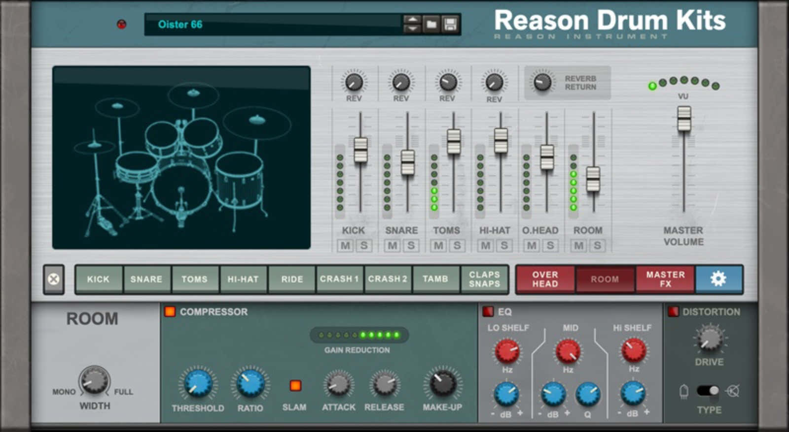 Reason Kit di batteria Sessione di batteria acustica