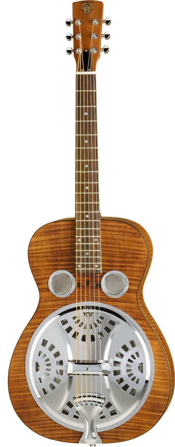 Dobro Hound Dog Deluxe manico rotondo marrone vintage