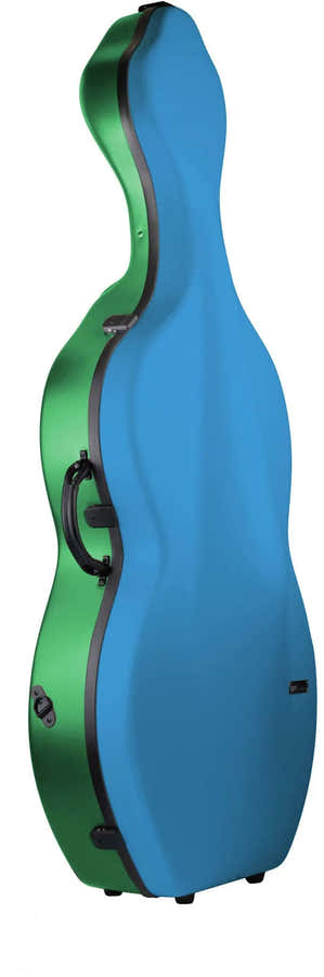 Custodia Violoncello 4/4 Hightech Caramella + Ruote - Blu/Verde