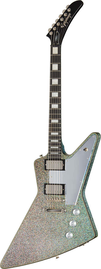 Explorer Custom Signature Lzzy Hale Diamante Nero Brillante Olografico IBG
