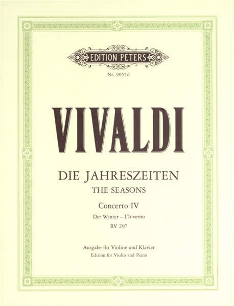 Edition Peters Vivaldi Antonio - The Four Seasons Op.8 No.4 In F Minor 'winter' - Violin And Piano