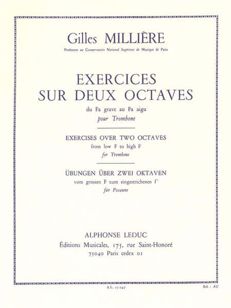 Leduc Milliere Gilles - Exercices Sur Deux Octaves Pour Trombone