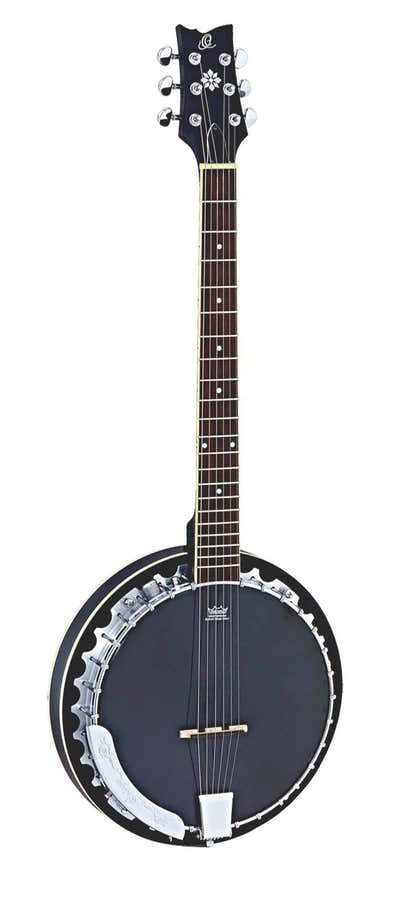 Banjo 6 Corde Elettrico Nero