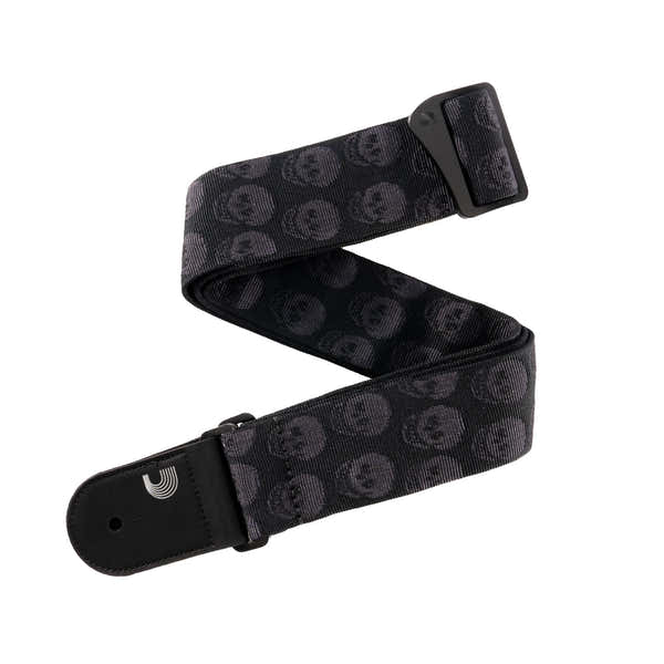 Tracolla per Chitarra Intrecciata Skulls Black Tubular