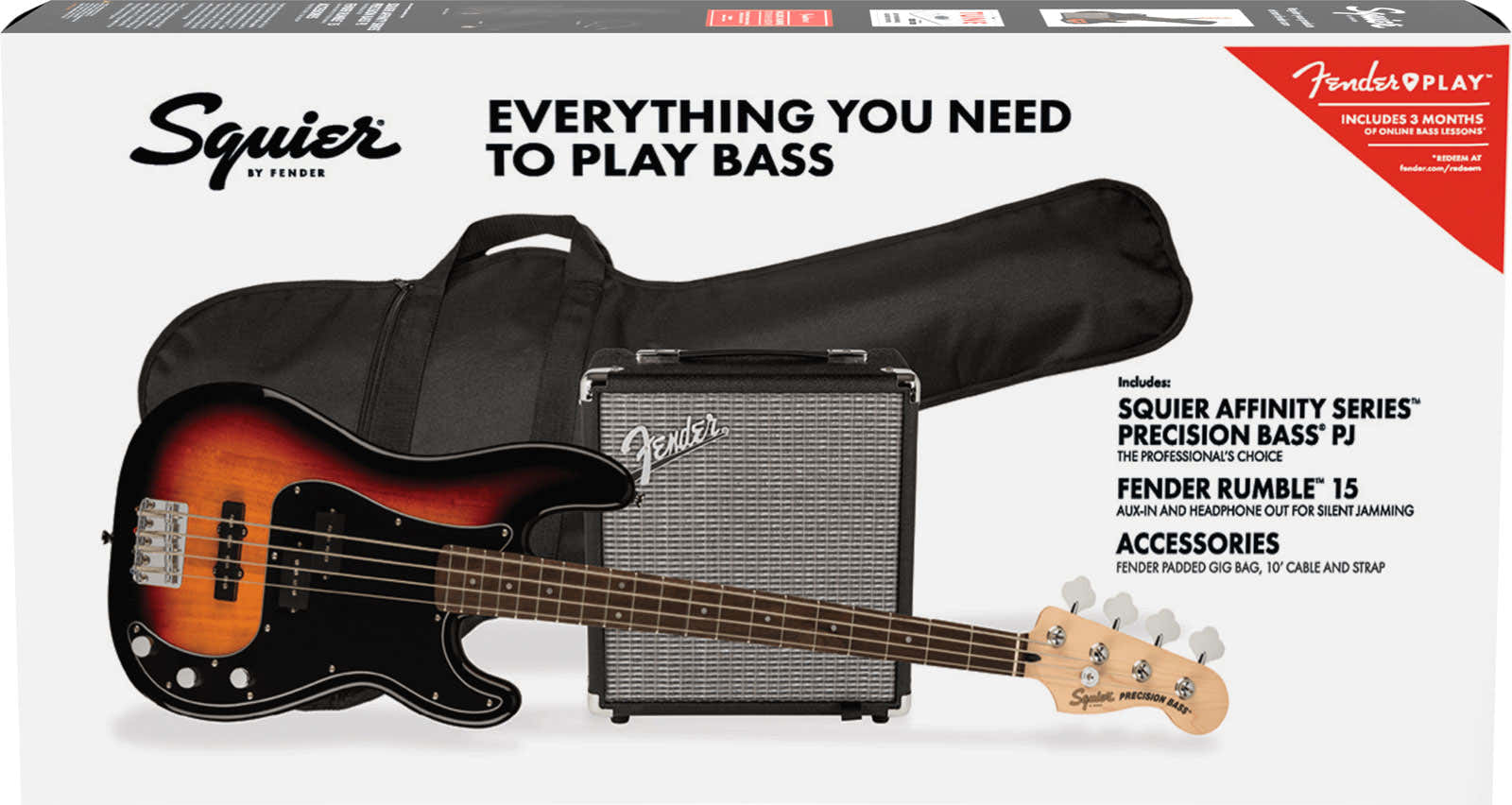 Precision Bass Affinity LRL PJ Confezione Sunburst a 3 colori