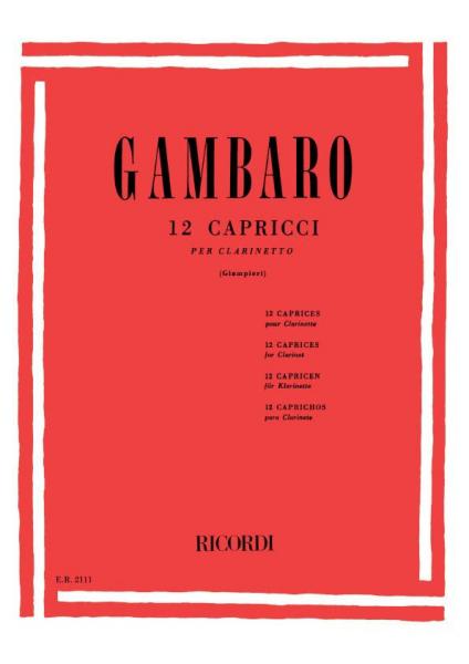 GAMBARO G.B. - 12 CAPRICCI - Clarinetto