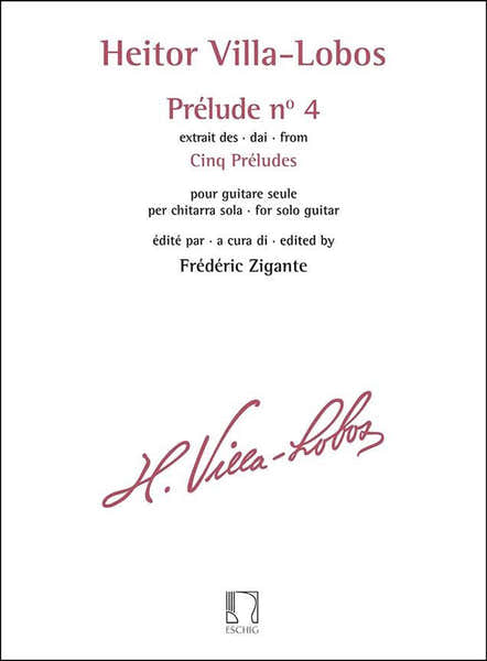 VILLA-lobos Heitor - Prelude N° 4 Extrait Des Cinq Preludes Guitare