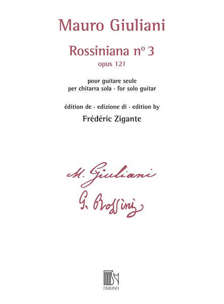 Durand Giuliani - Rossiniana N° 3 (opus 121) - Edition De Frederic Zigante