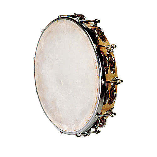 Tamburello Pelle Naturale - 25 CM + Piattini