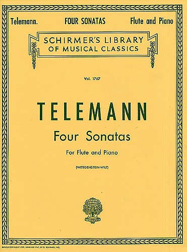 Schirmer Telemann G.P. Four Sonatas For Flute And Piano