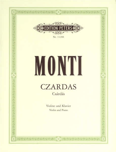 Edition Peters Monti Vittorio - Czardas - Violin And Piano