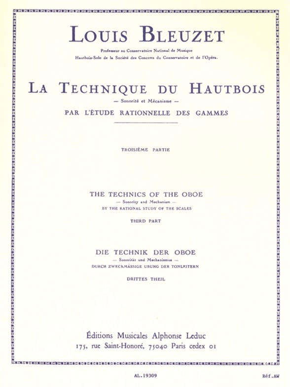 Louis Bleuzet: La tecnica dell'oboe