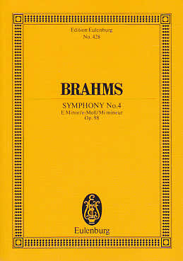 Eulenburg Brahms - Symphonie N°4 Mi Mineur Op.98 - Conducteur Poche