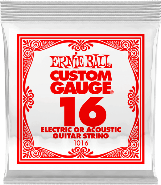 Ernie Ball .016 PLAIN STEEL ELECTRIC OR ACOUSTIC GUITAR STINGS