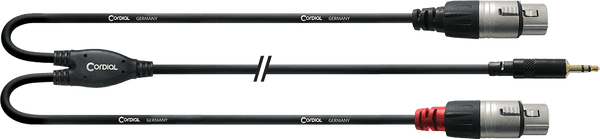 Cavo Y Sdoppiatore Minijack Stereo/2 XLR Femmina 1,8 M