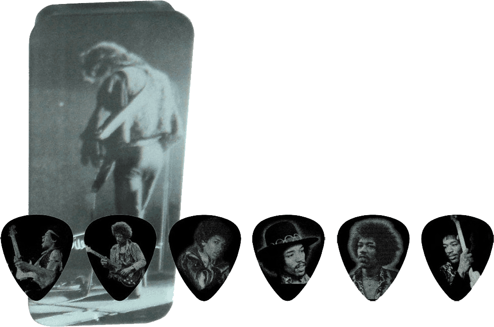 12 x Jimi Hendrix Ritratto argentato medio