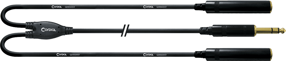 Cavo Y Sdoppiatore Jack Stereo/2 Jack Femmina 30 CM