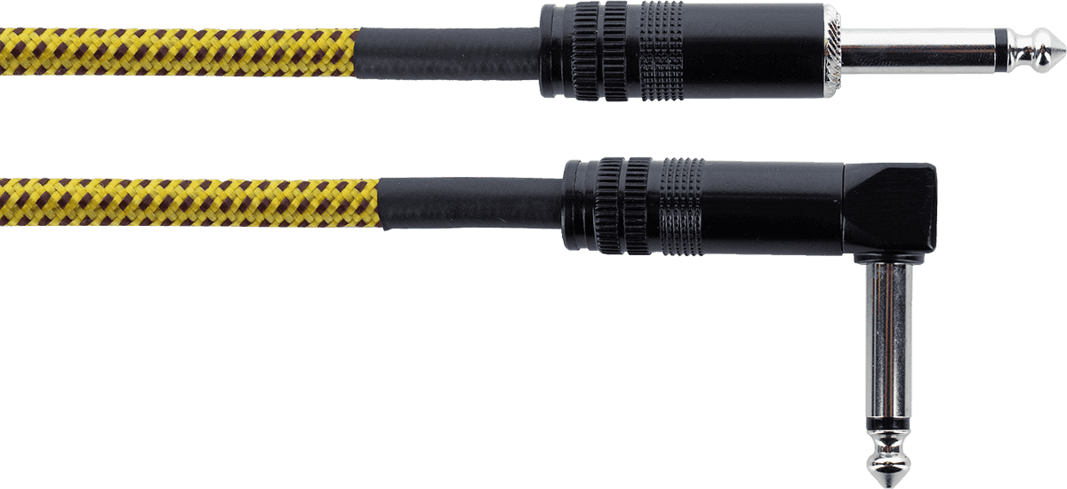 Cavo per Chitarra Jack Dritto /Angolato 5 M Tweed Giallo