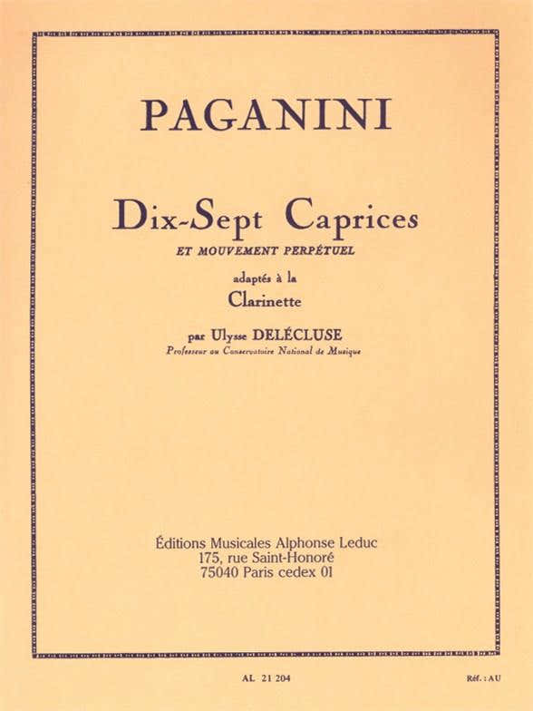 Paganini N. - 17 Capricci e movimento perpetuo - Clarinetto