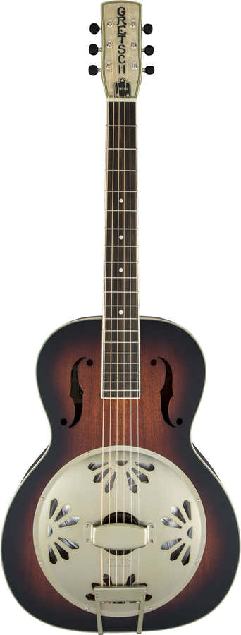 G9240 Alligator Resonator con manico rotondo e cono biscuit, sunburst a 2 colori