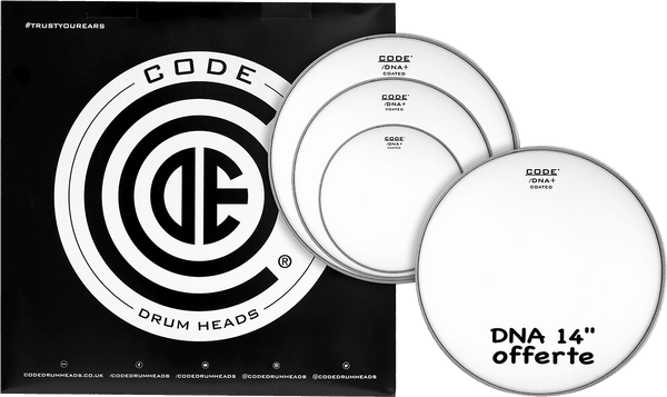 Code Drumheads Pack Tom DNA Sabbiata Fusion 10/12/14 + CC 14" DNA Sabbiata