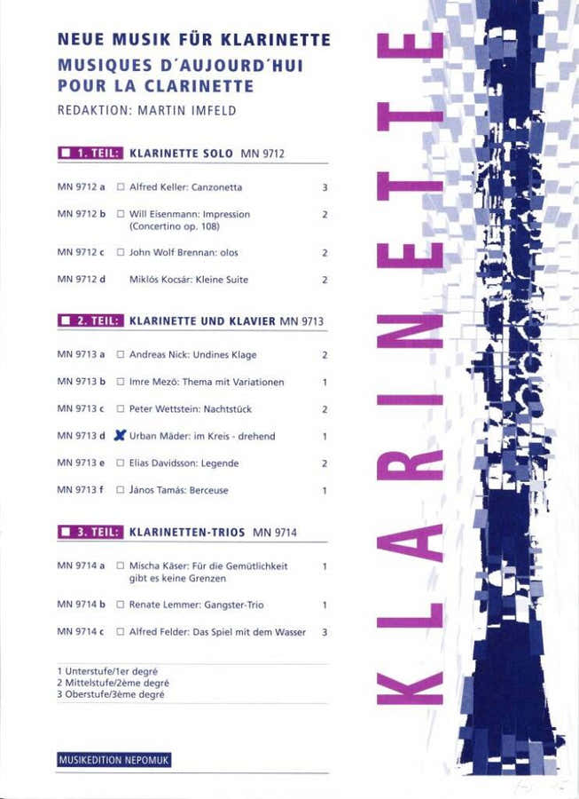 Mader Urban - Im Kreis - Drehend - Clarinet Piano