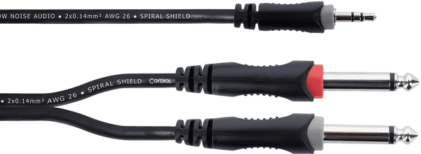 Cavo Y Sdoppiatore Mini-Jack Stereo / 2 Jack Mono 1,5 m
