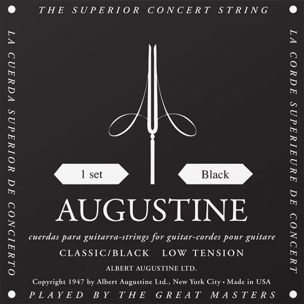 AUGUSTINE STANDARD CLASSIC STRINGS STANDARD BLACK SET LOW /NYLON LIGHT-FILE SILVER