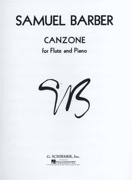 SAMUEL BARBER CANZONE - FLUTE